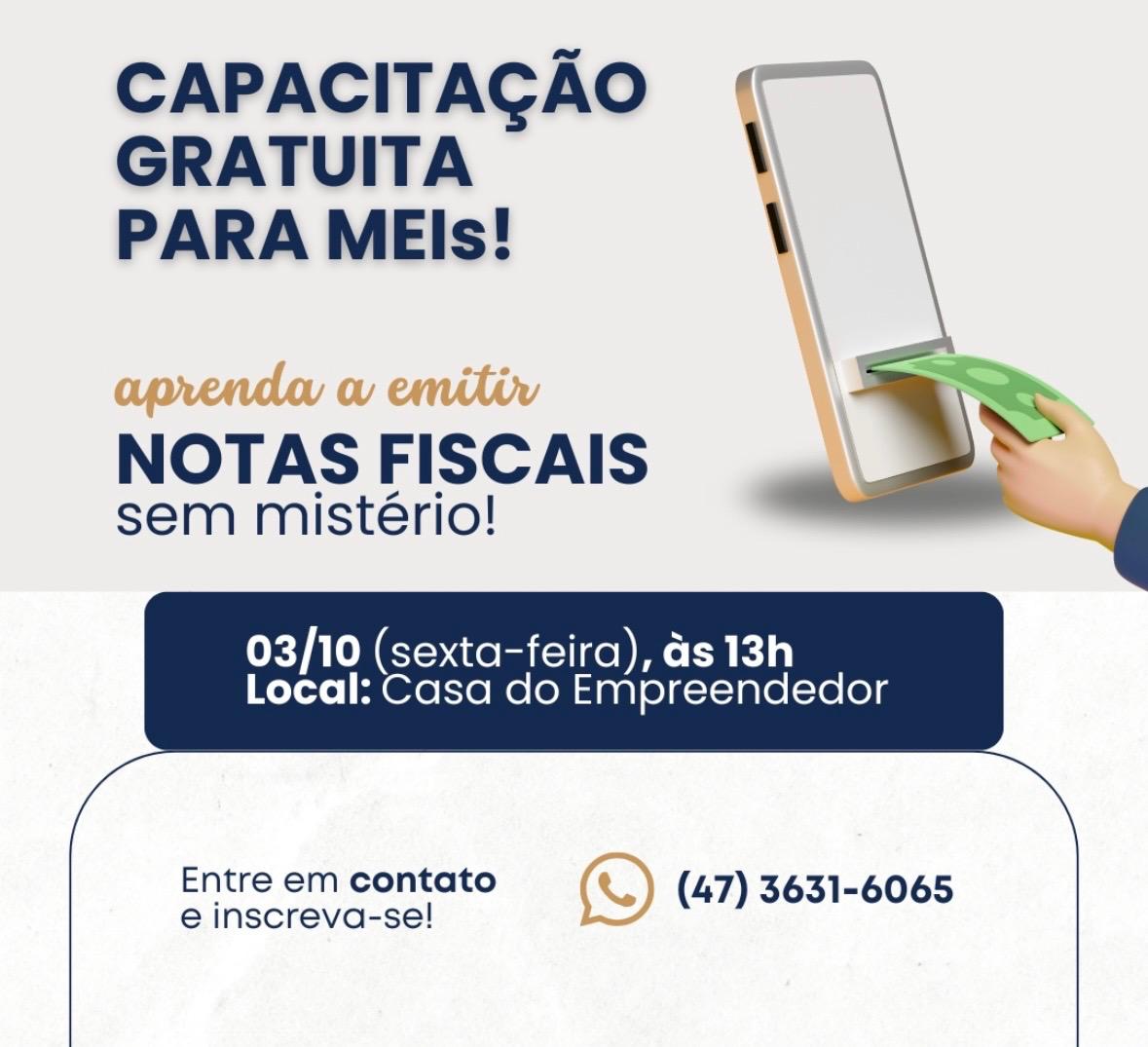 Prefeitura oferece capacitação gratuita para MEIs aprenderem a emitir notas fiscais