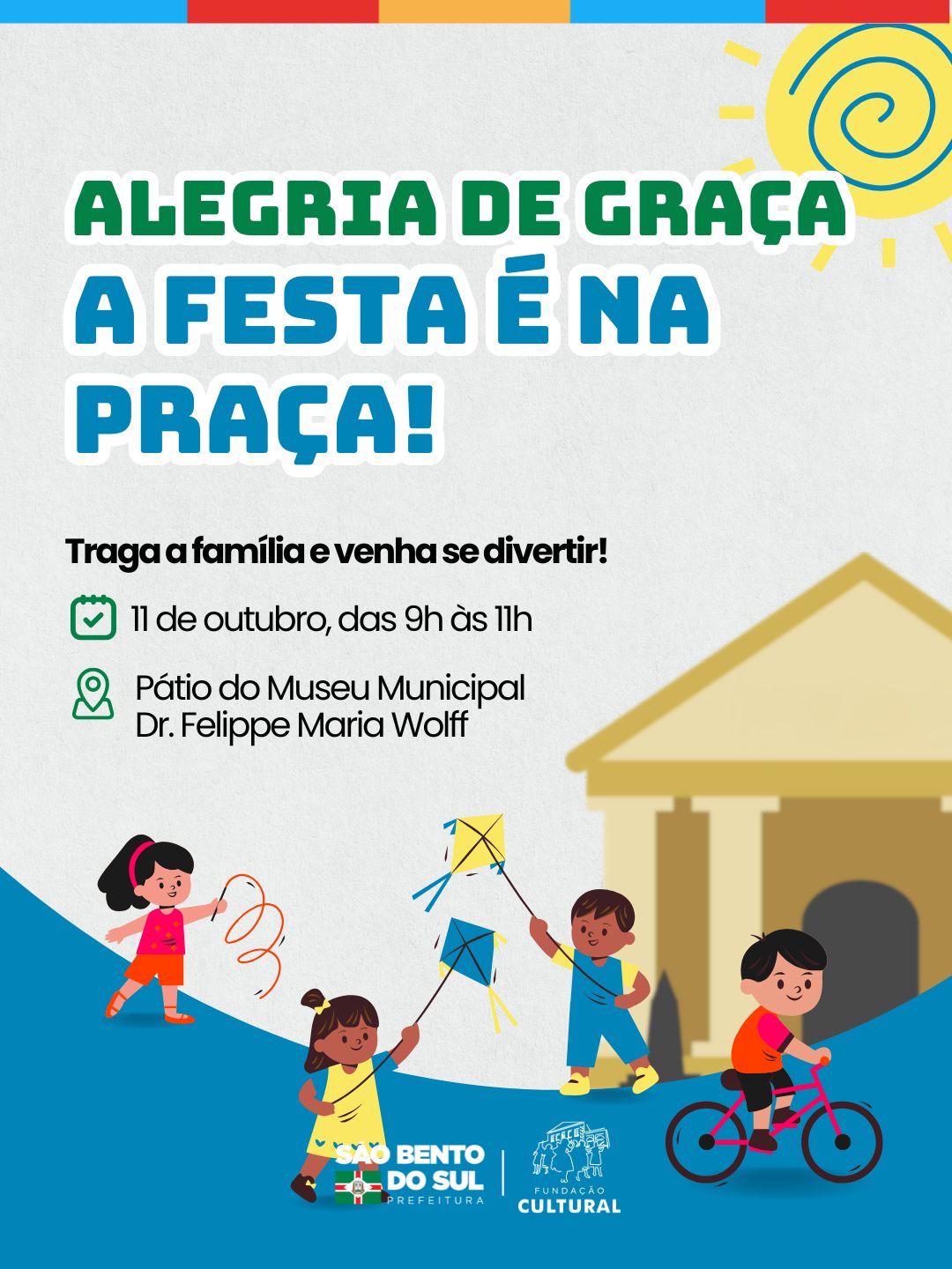 Alegria de Graça traz edição especial do Dia das Crianças neste sábado em São Bento do Sul