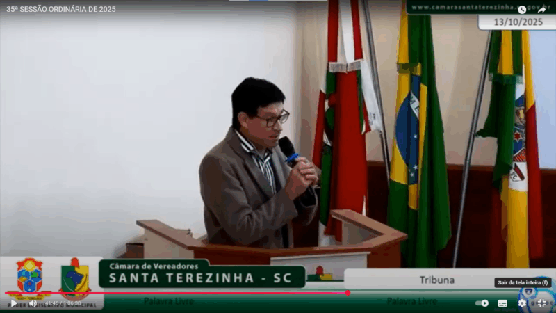 “Transparência Zero”: Vereador Pascoal Schultz faz duro discurso contra a gestão da prefeita Valquíria e expõe falta de clareza em recursos e emendas parlamentares em Santa Terezinha