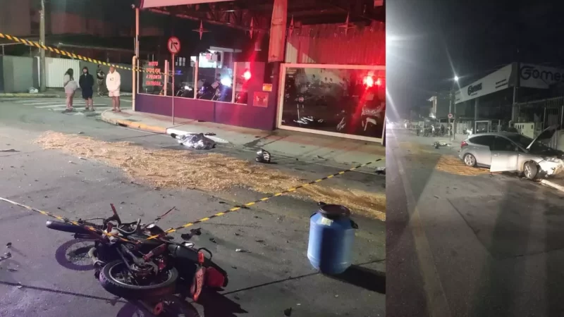Motorista bêbada invade contramão e mata motociclista em Itajaí