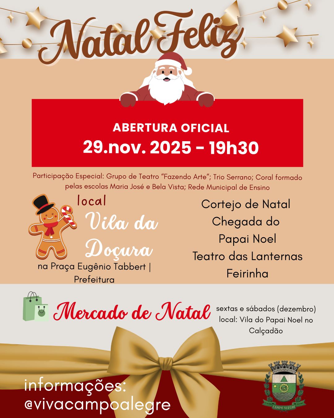 Campo Alegre se prepara para um “Natal Feliz” com programação especial em 2025