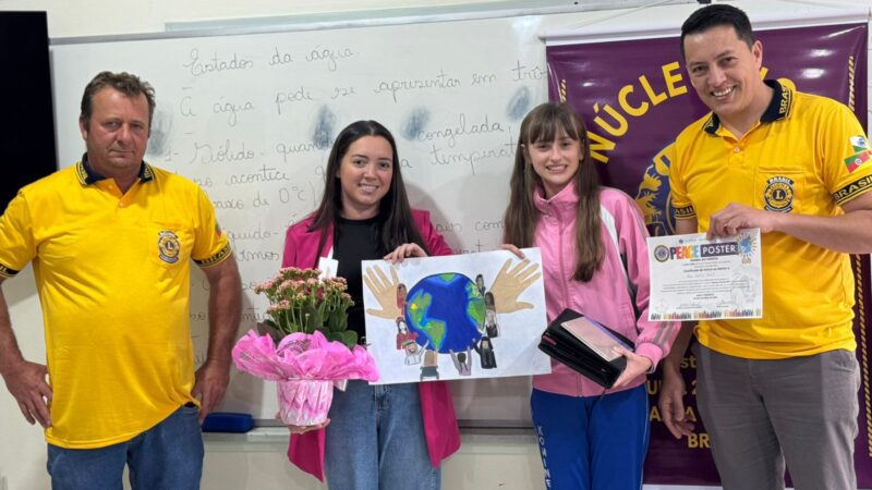 Lions Clube de Santa Terezinha premia talentos do “Cartaz da Paz” e celebra a criatividade dos estudantes