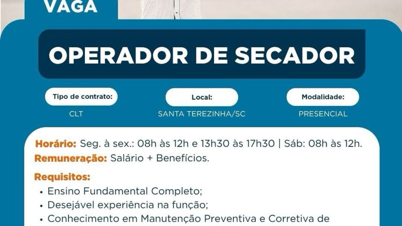 Santa Terezinha: Oportunidade de emprego