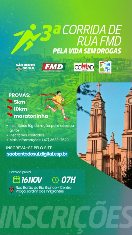 Vem aí, a 3ª Edição da Corrida de Rua FMD – “Pela Vida sem Drogas”