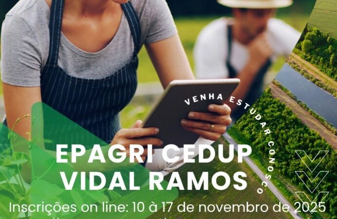 CEDUP Vidal Ramos oferece curso Técnico em Agropecuária para estudantes que ingressam no Ensino Médio em 2026