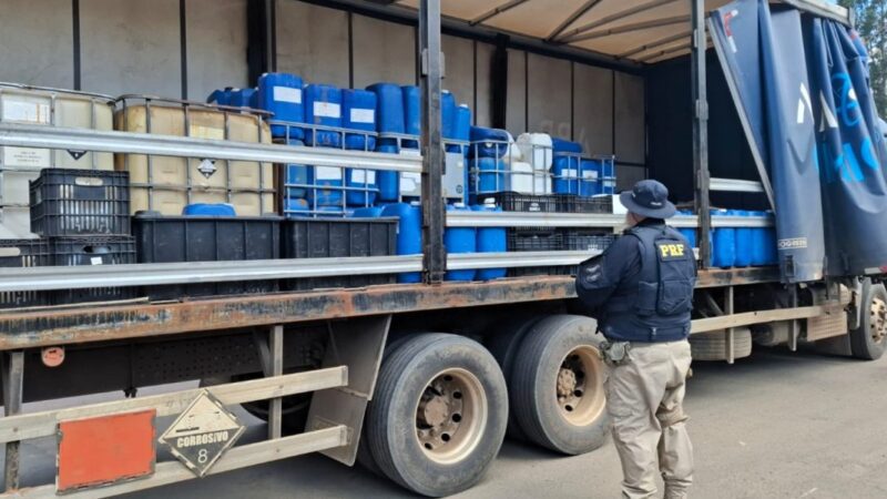 Fiscalização na BR-280 identifica mais de 70 irregularidades em transporte de produtos perigosos