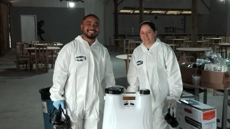 Centro de Eventos de Monte Castelo recebe aplicação de inseticida contra o mosquito da dengue