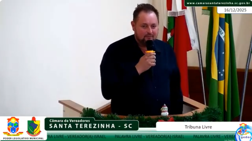 Vereador Israel de Lima avalia de forma positiva do primeiro ano de mandato e destaca conquistas para Santa Terezinha