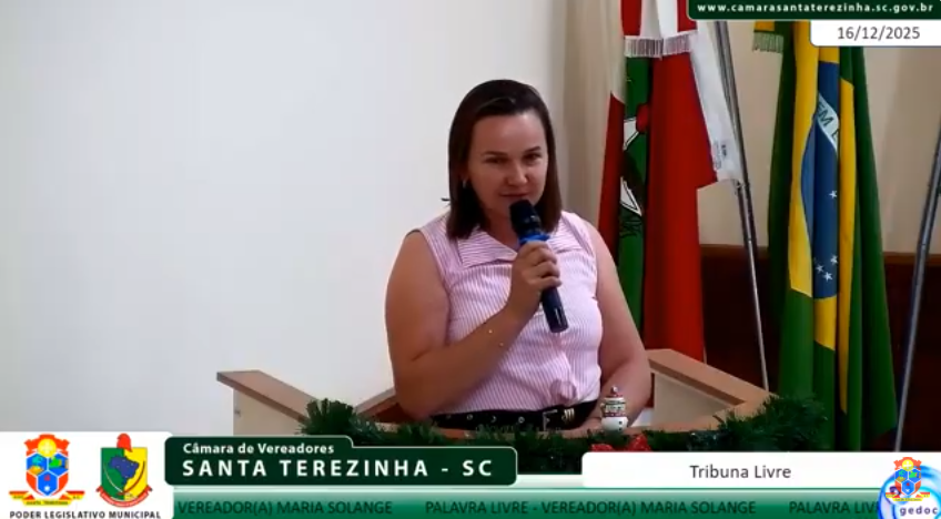 Vereadora Maria Solange Agostinho agradece gestão de Jonas Wojciechowski e deseja sucesso ao novo presidente da Câmara