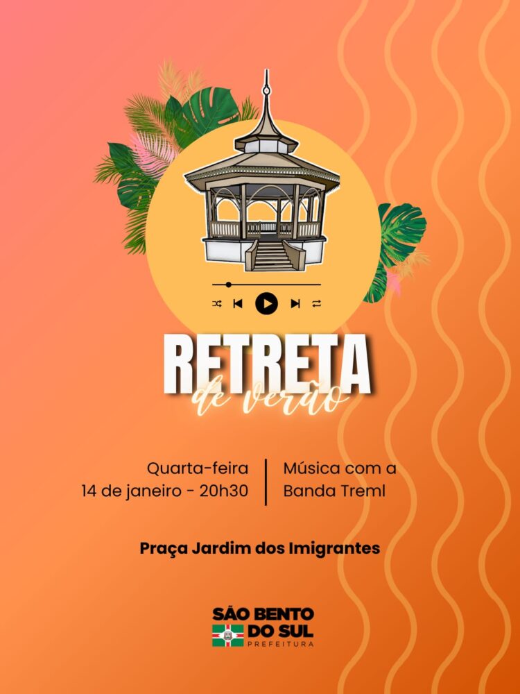 Nesta quarta-feira (14) terão início às Retretas de Verão 2026
