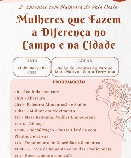 2º Encontro de Mulheres do Vale Oeste destaca protagonismo feminino no campo e na cidade em Santa Terezinha