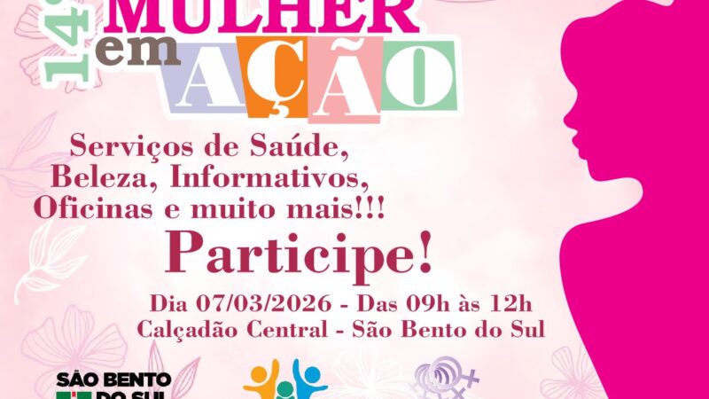 Mulher em Ação: evento mobiliza São Bento do Sul em defesa dos direitos e da vida das mulheres
