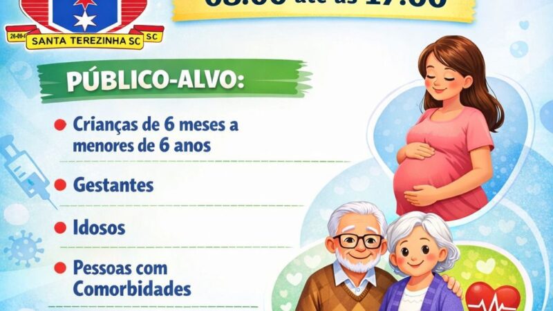 Santa Terezinha inicia campanha de vacinação contra a gripe neste sábado (28)
