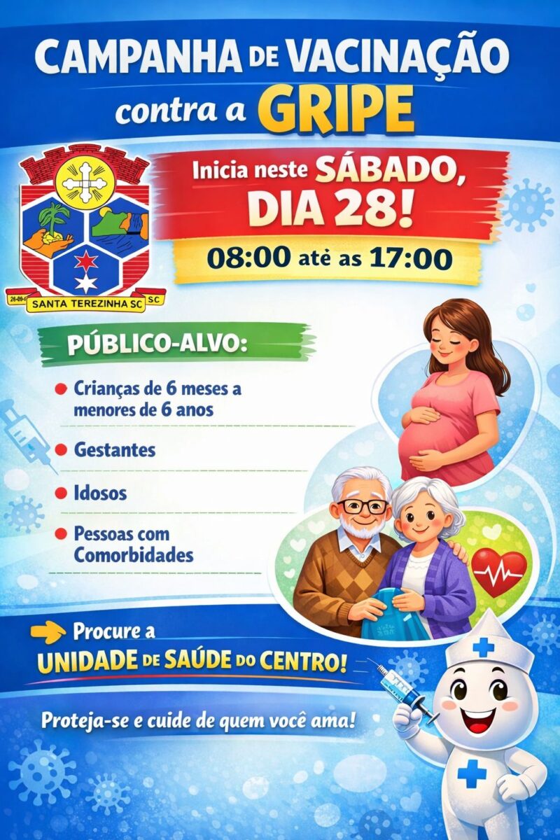 Santa Terezinha inicia campanha de vacinação contra a gripe neste sábado (28)