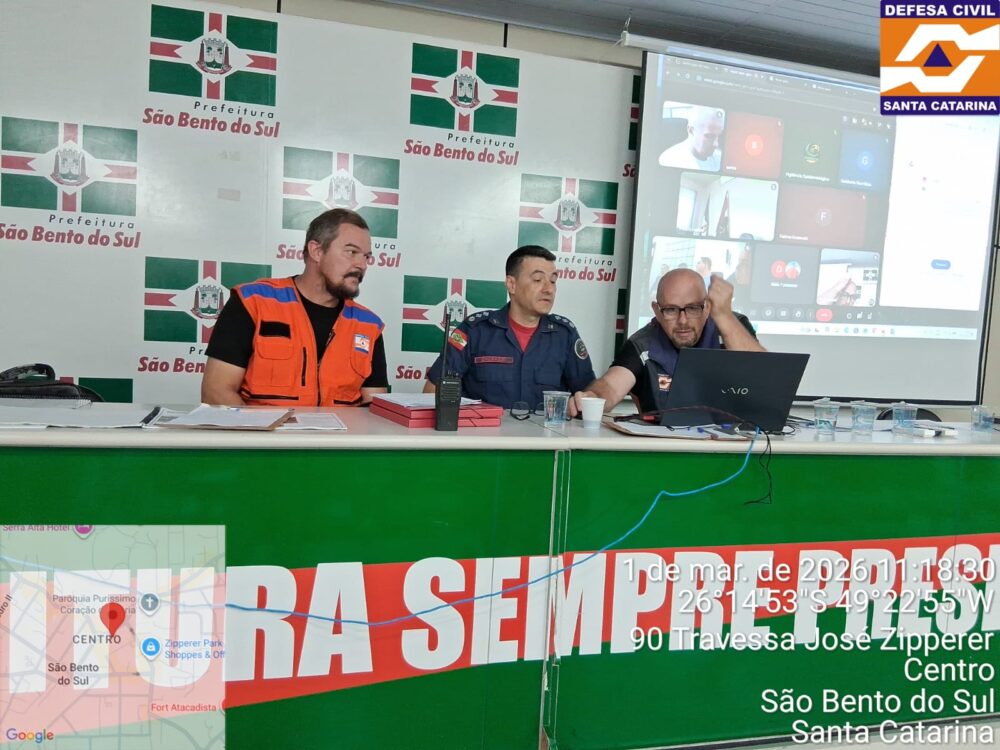 Defesa Civil de São Bento participou do 2º Simulado Geral de Gestão de Desastres em Santa Catarina