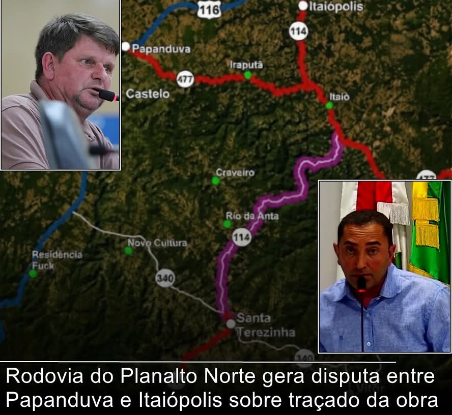 Rodovia do Planalto Norte gera disputa entre Papanduva e Itaiópolis sobre traçado da obra