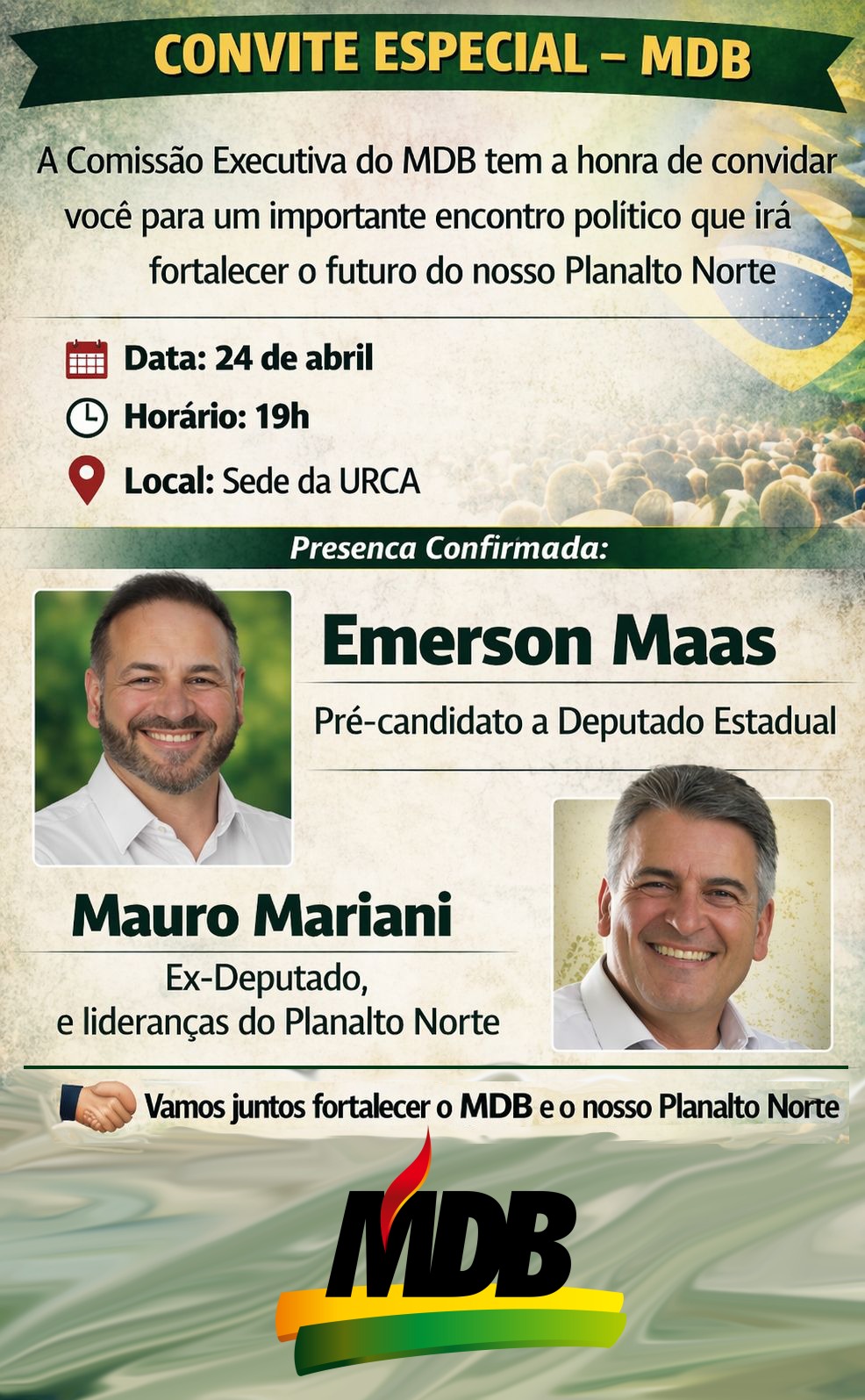 MDB promove encontro político no Planalto Norte com foco no fortalecimento regional