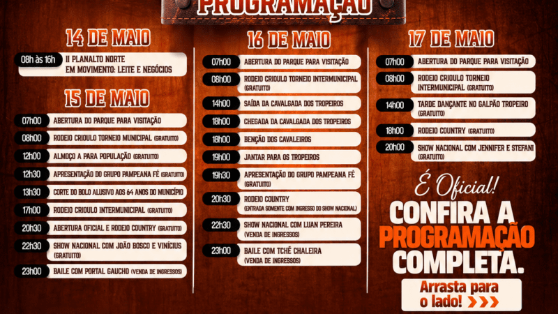 Monte Castelo inicia nesta sexta-feira a 10ª Festa do Tropeiro com grandes atrações e comemoração dos 64 anos do município