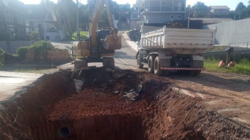 Obras de drenagem são realizadas em dois bairros de São Bento do Sul