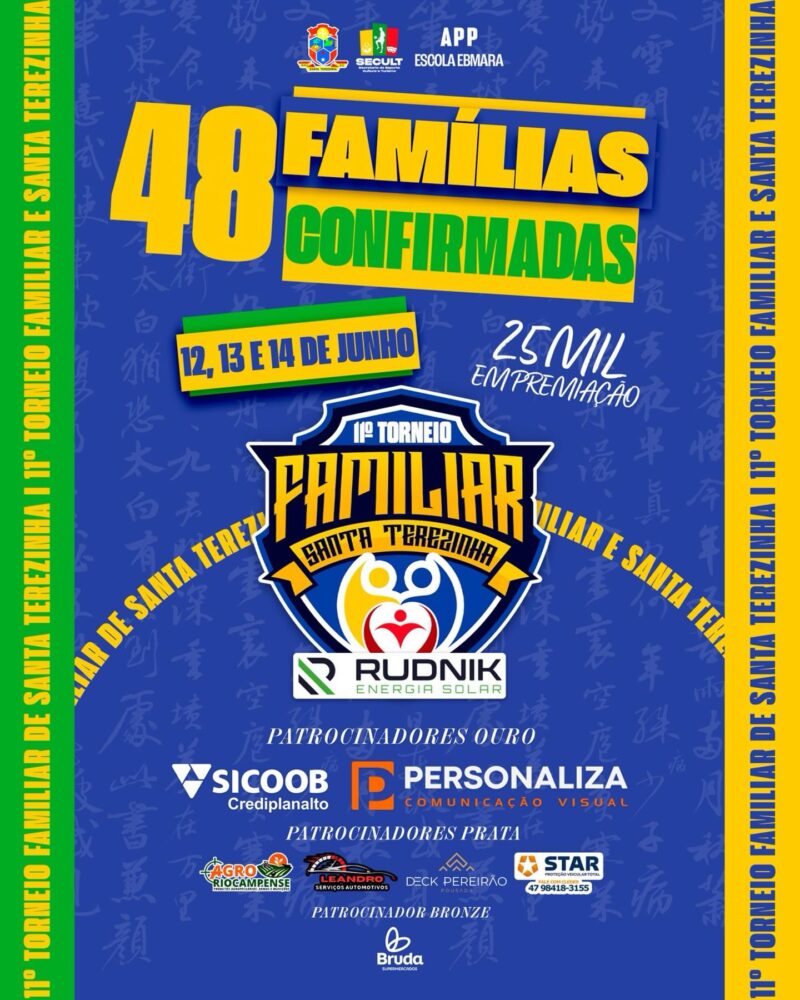 IIº Torneio Familiar de Santa Terezinha reúne 48 famílias e distribuirá R$ 25 mil em premiação