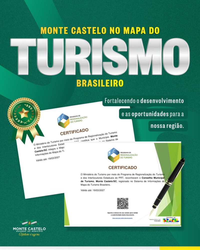 Monte Castelo conquista inclusão no Mapa do Turismo Brasileiro