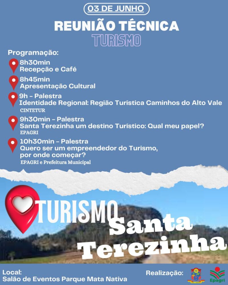 Santa Terezinha promove reunião técnica para fortalecer o turismo local