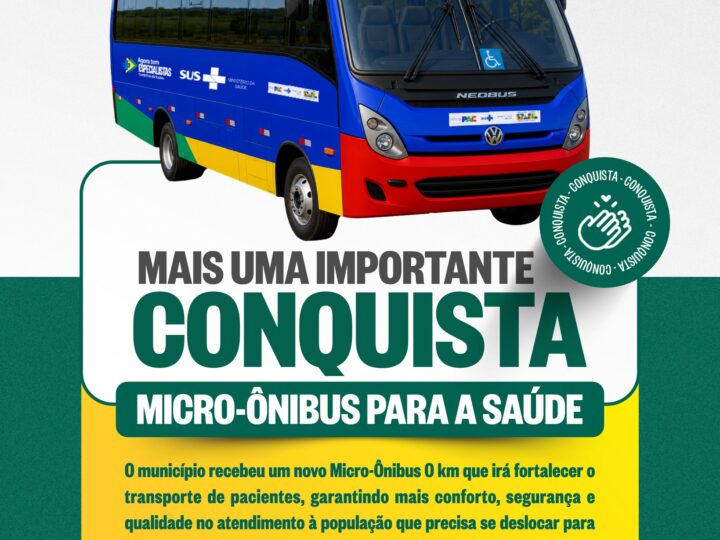 Novo micro-ônibus reforça transporte de pacientes e amplia atendimento na saúde de Monte Castelo