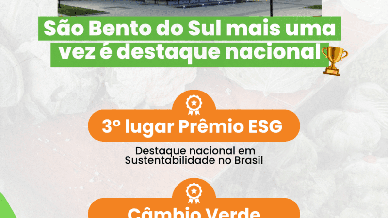 SAMAE de São Bento do Sul conquista, pelo segundo ano consecutivo, reconhecimento nacional no Prêmio ESG®