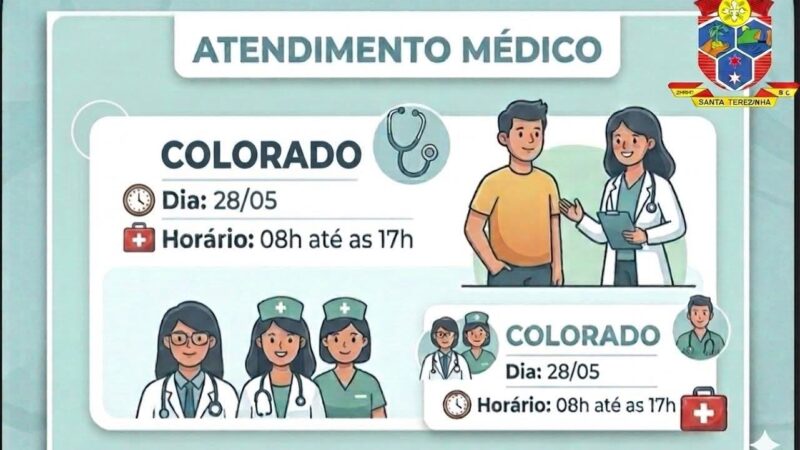 Atendimento médico será realizado na localidade de Colorado em Santa Terezinha