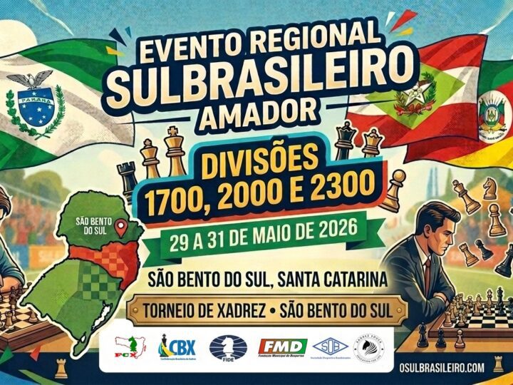 São Bento do Sul recebe o Regional Sul-Brasileiro de Xadrez Amador no fim de maio