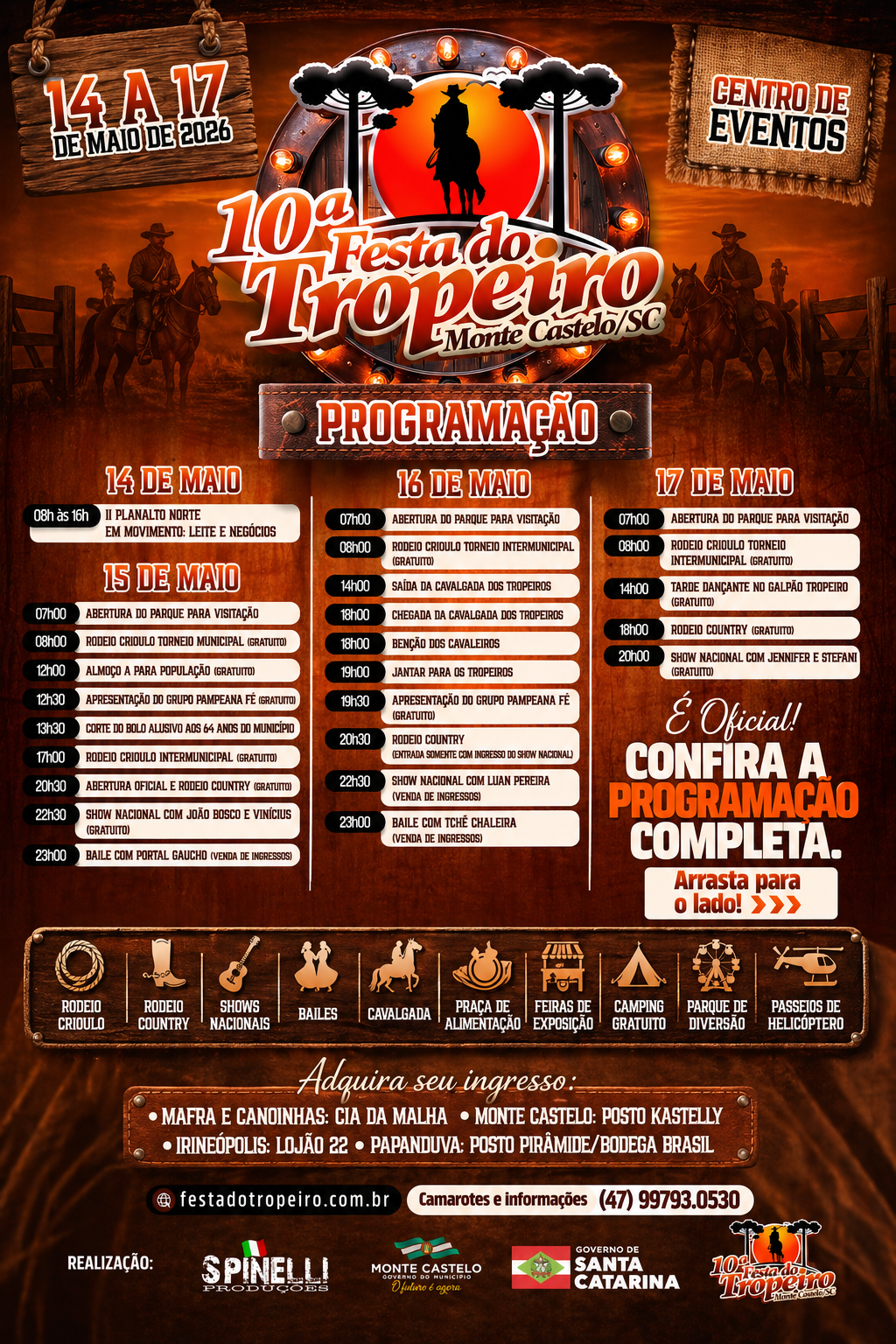 Monte Castelo se prepara para a 10ª Festa do Tropeiro em comemoração aos 64 anos do município