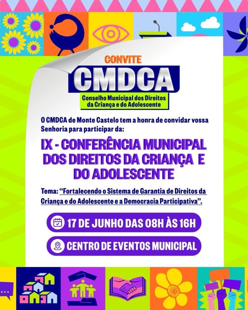 Monte Castelo promove a IX Conferência Municipal dos Direitos da Criança e do Adolescente
