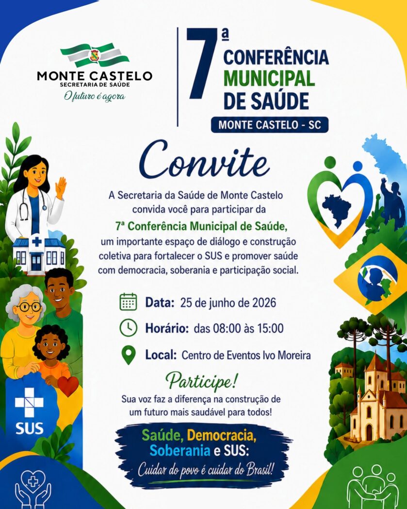 Monte Castelo promove 7ª Conferência Municipal de Saúde no dia 25 de junho