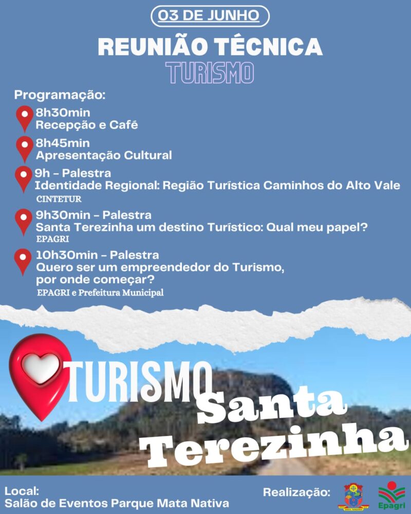 Santa Terezinha promove reunião técnica para impulsionar o turismo e fortalecer o desenvolvimento local