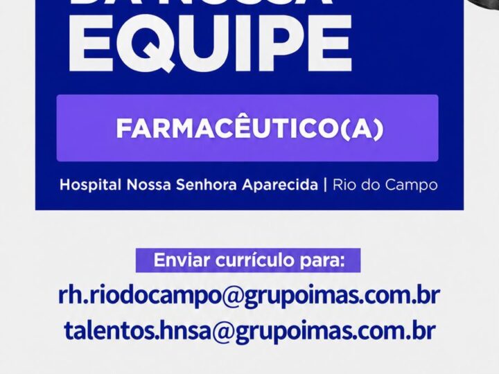 Hospital Nossa Senhora Aparecida abre vaga para farmacêutico(a) em Rio do Campo