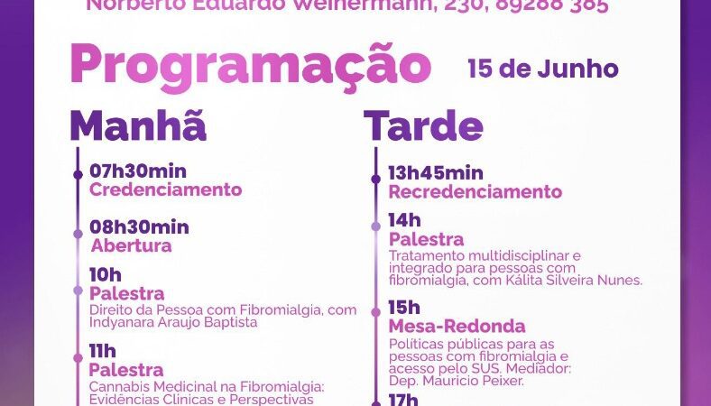 Seminário Regional sobre Fibromialgia será realizado em São Bento do Sul no dia 15 de junho