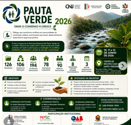 Santa Terezinha recebe mobilização da Pauta Verde 2026 para mediação de conflitos fundiários e ambientais