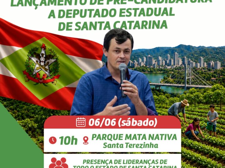 Rodrigo Preis lança pré-candidatura a deputado estadual com presença das lideranças da majoritária que representam o presidente Lula em Santa Catarina