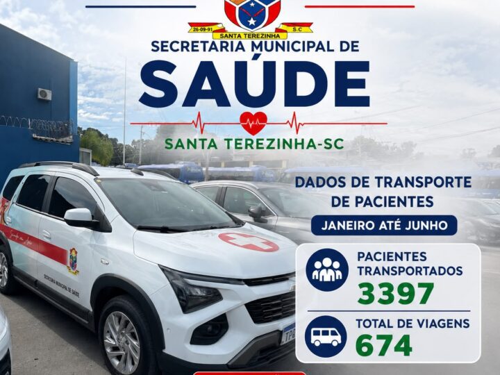 Saúde em movimento: Santa Terezinha transporta 3.397 pacientes no primeiro semestre