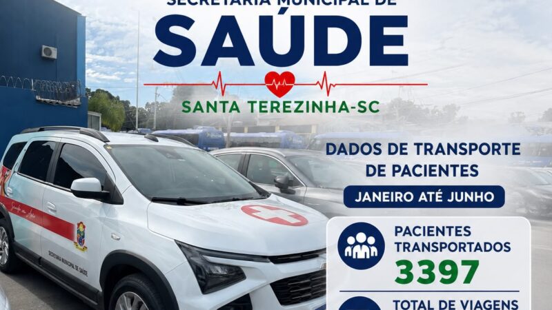 Saúde em movimento: Santa Terezinha transporta 3.397 pacientes no primeiro semestre