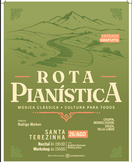 Rota Pianística leva música clássica e formação cultural a Santa Terezinha