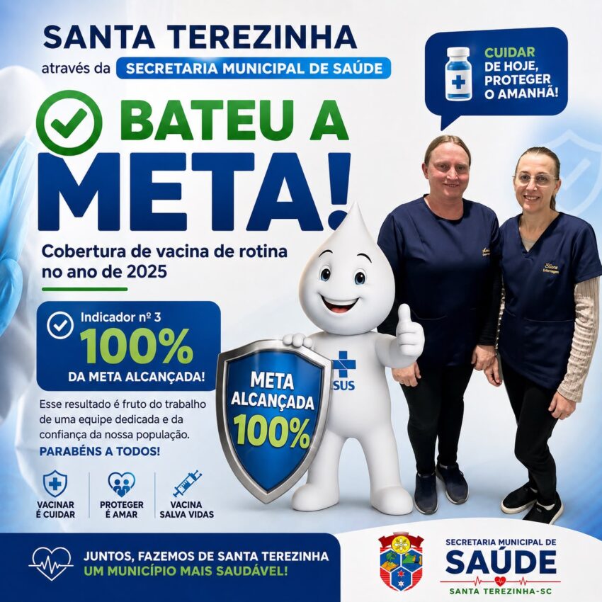 Santa Terezinha alcança 100% da meta de vacinação de rotina em 2025