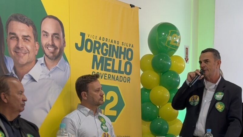 Prefeito de Campo Alegre, Rubens Blaszkowski (PSD), declara apoio à reeleição de Jorginho Mello durante encontro em São Bento do Sul