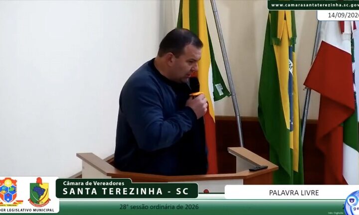 Vereador destaca demandas e ações durante sessão em Santa Terezinha