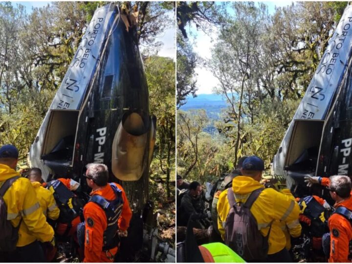 Helicóptero com cantor Rick: retirada de motores depende de melhora no tempo