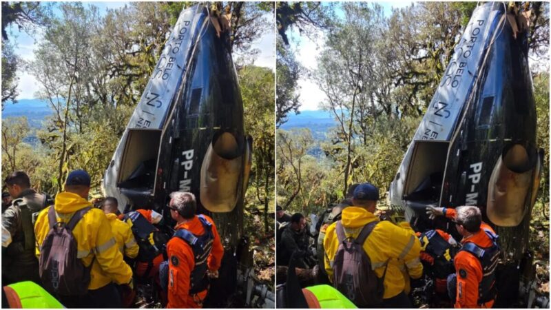 Helicóptero com cantor Rick: retirada de motores depende de melhora no tempo