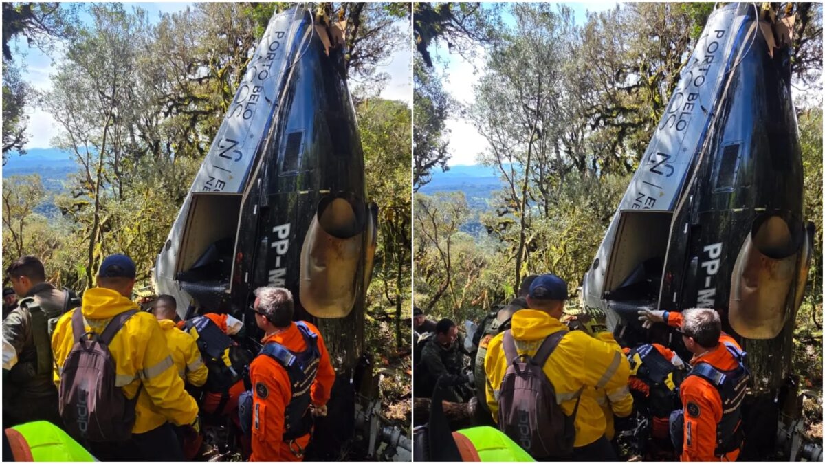 Helicóptero com cantor Rick: retirada de motores depende de melhora no tempo