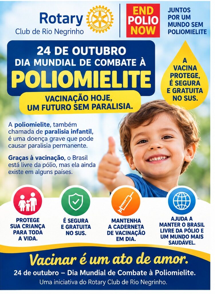 Rotary de Rio Negrinho alerta para vacinação contra a pólio