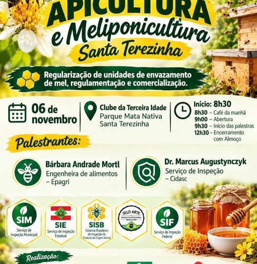 Santa Terezinha promove Seminário Municipal de Apicultura e Meliponicultura focado em regularização e comercialização de mel
