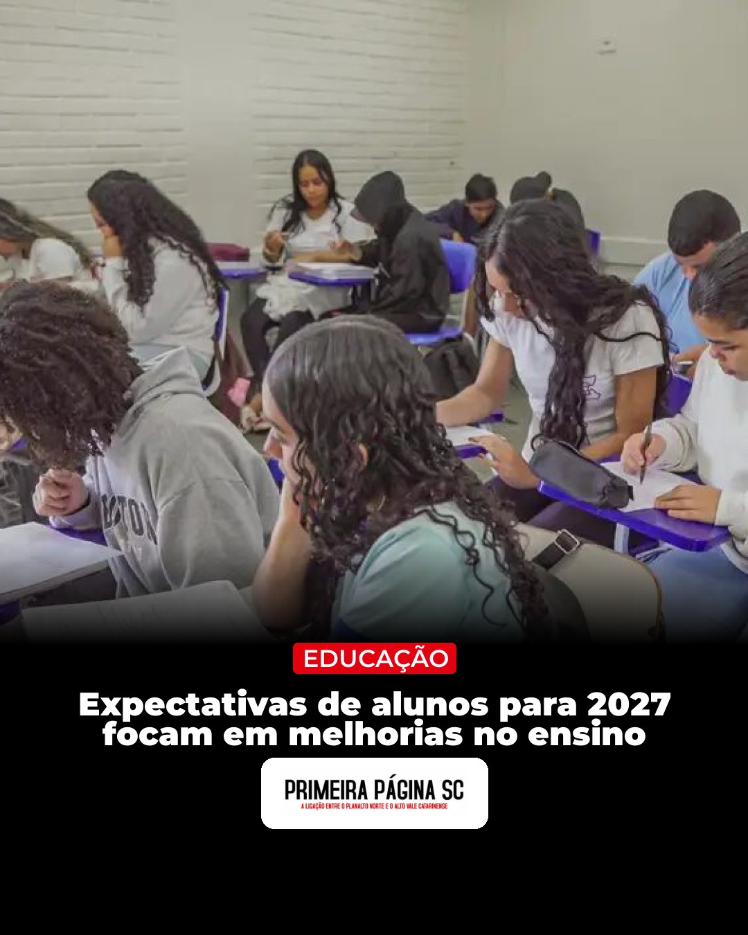 Expectativas de alunos para 2027 focam em melhorias no ensino